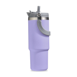 Copo térmico em aço inoxidável com palhinha rebatível e bocal 900ml cor violeta