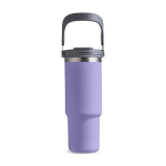Copo térmico em aço inoxidável com palhinha rebatível e bocal 900ml cor violeta