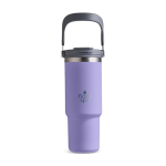 Copo térmico em aço inoxidável com palhinha rebatível e bocal 900ml cor violeta