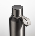 Garrafa aço inoxidável de parede dupla com acabamento metalizado 600ml cor prateado