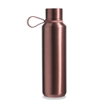 Garrafa aço inoxidável de parede dupla com acabamento metalizado 600ml cor rosa ouro