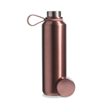 Garrafa aço inoxidável de parede dupla com acabamento metalizado 600ml cor rosa ouro