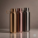 Garrafa aço inoxidável de parede dupla com acabamento metalizado 600ml cor dourado