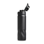 Garrafa térmica em aço inoxidável com tampa multifunções 600ml cor preto