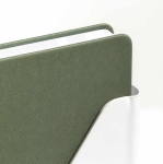 Agenda A5 em pele sintética com aba triangular magnética cor verde oliva