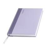 Agenda diária em papel couché com acabamento laminado e marcador A5 cor violeta