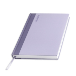 Agenda diária em papel couché com acabamento laminado e marcador A5