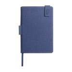 Agenda A5 pele sintética com acabamento efeito linho e fecho magnético cor azul real