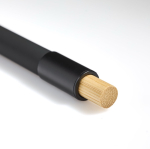 Caneta de alumínio reciclado com mecanismo antistress e tinta preta cor preto