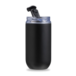 Garrafa térmica de aço inoxidável reciclado convertível em copo 500ml cor preto