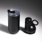 Garrafa térmica de aço inoxidável reciclado convertível em copo 500ml cor preto