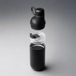Garrafa térmica de aço inoxidável reciclado convertível em copo 500ml cor preto