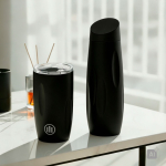 Copo térmico em aço inoxidável reciclado com tampa deslizante 500ml cor preto
