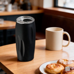 Copo térmico em aço inoxidável reciclado com tampa deslizante 500ml cor preto