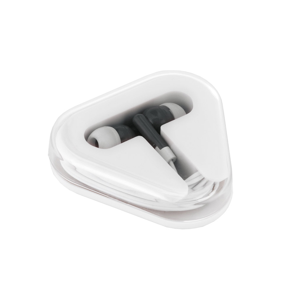 Auscultadores com fio promocionais em caixa triangular Bass