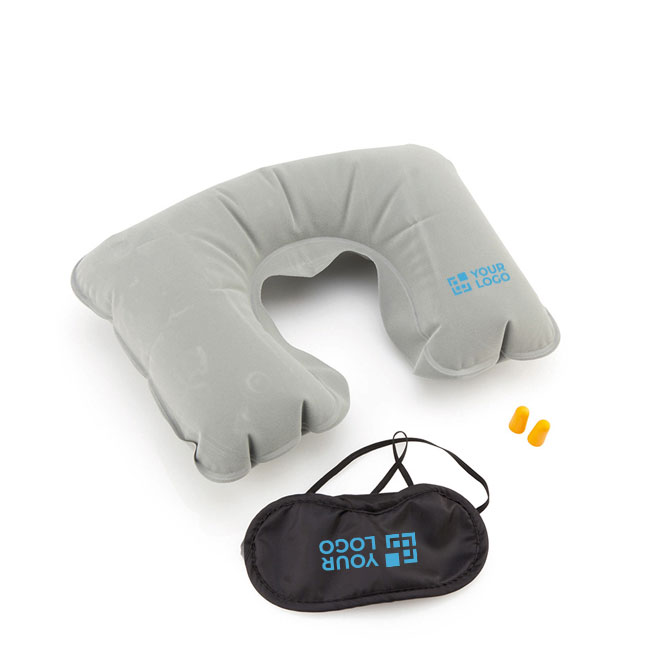 Conjunto de viagem com almofada, máscara e tampões