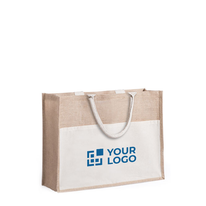 Saco de juta com bolso para imprimir com o teu logotipo Pocket XL