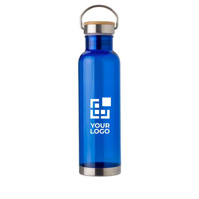 Bidões personalizados de tritan com tampa de bambu e pega 800ml Clip