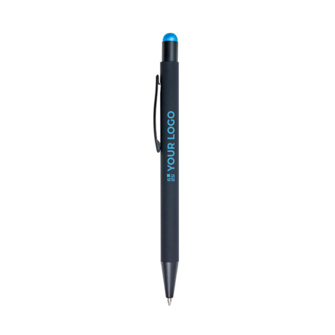 Caneta com logo gravado a laser com a cor da ponteira tinta azul Laser