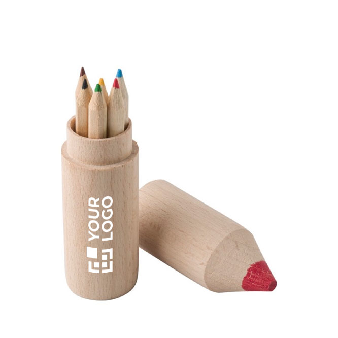6 lápis de cor promocionais em caixa de lápis Mini Pencil