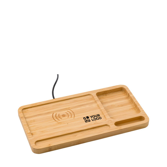 Base de madeira com carregamento sem fio ideal para mesa Tidy