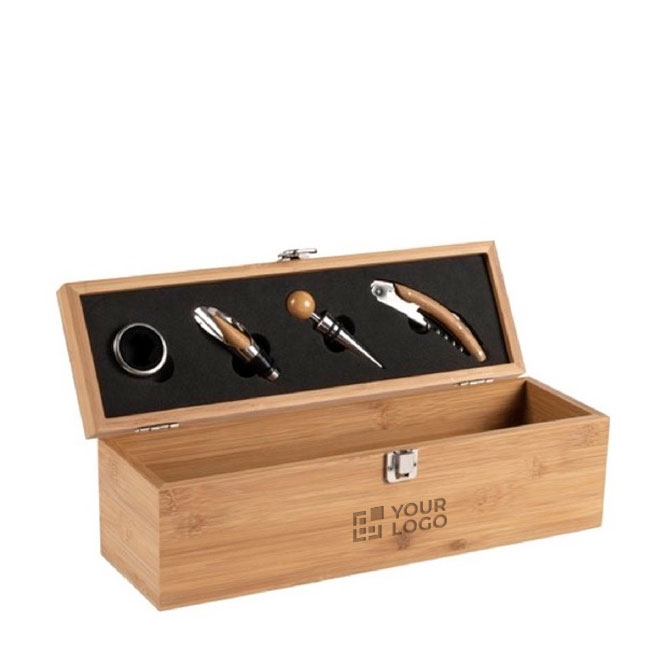 Conjunto de vinho personalizado em caixa de bambu promocional Semillon