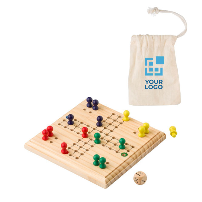 Jogo de viagem de madeira em saco de algodão para oferecer Smart