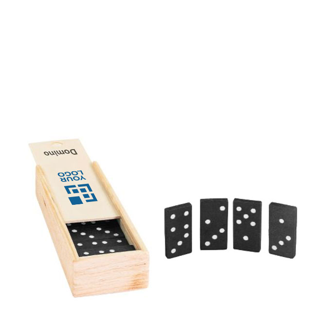 Jogo de dominó publicitário em caixa de madeira Dominó WoodBox