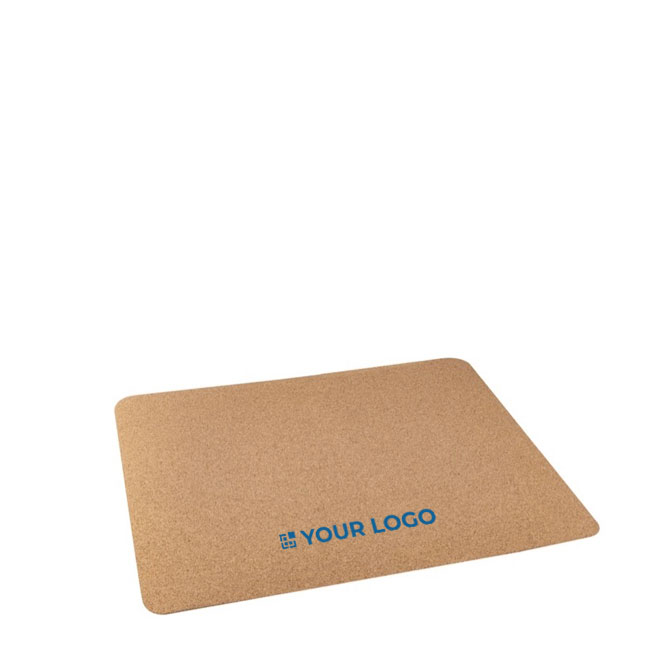 Tapete de rato retangular de cortiça com logotipo Natureza