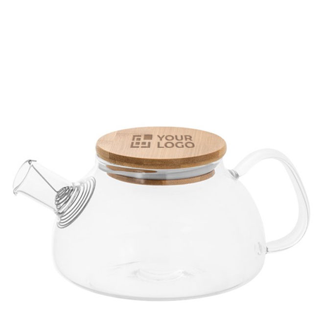Chaleira de vidro com tampa de bambu e infusor 750ml Nordik