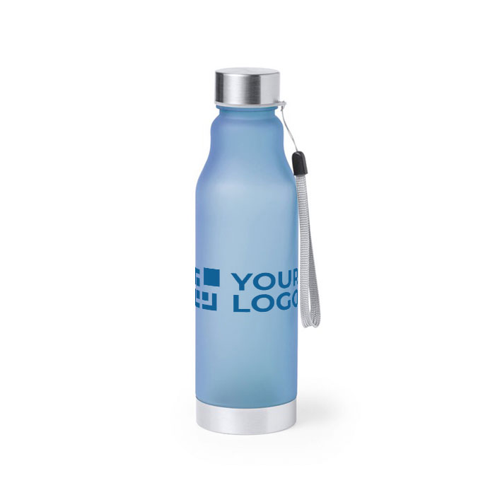 Garrafa com logo feita de rPET e acabamento de borracha 600ml Iceberg