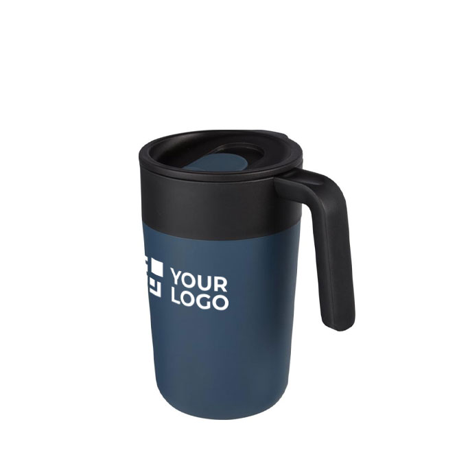 Caneca fabricada em plástico reciclado e metal 400ml