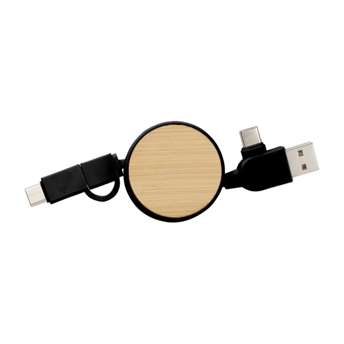 Cabo 5 em 1 com várias conexões USB Cabo multicarga Bamboo