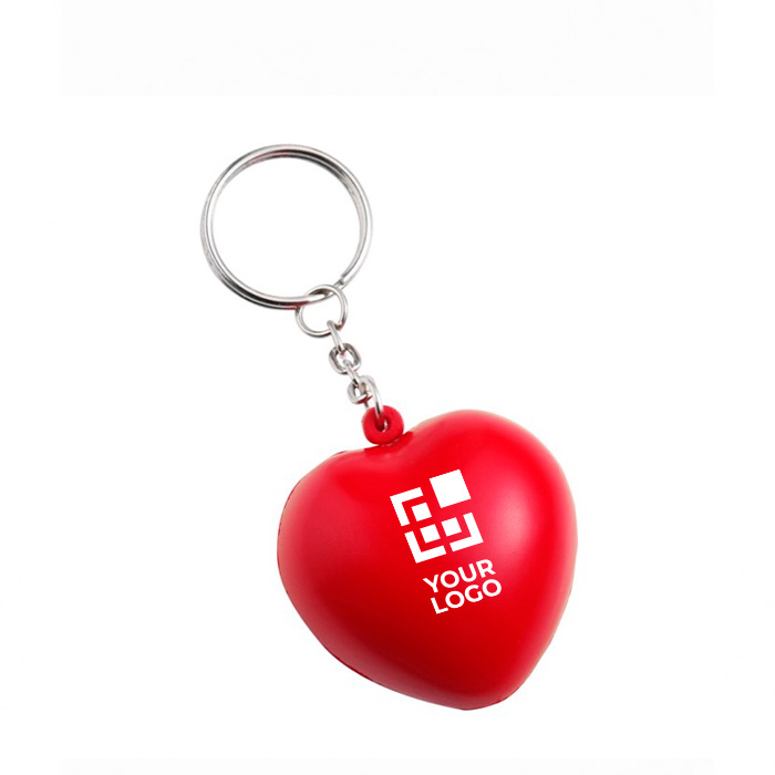 Porta-chaves promocional de PU em forma de coração vermelho LoveIt