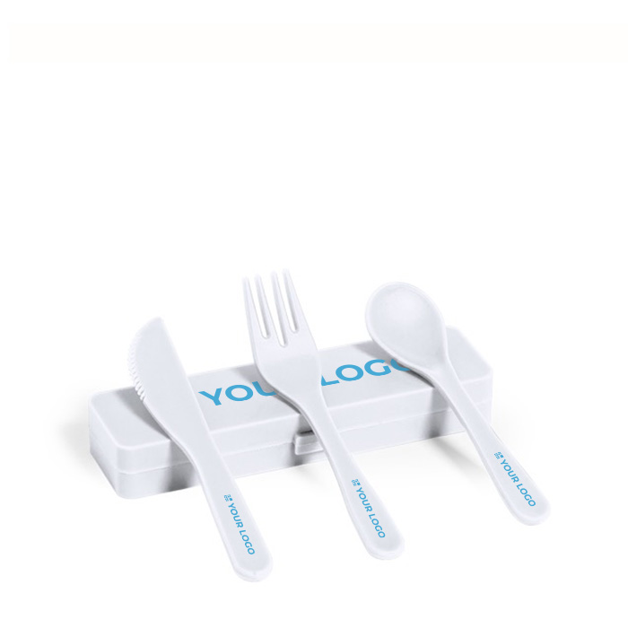 Conjunto de 3 talheres reutilizáveis em caixa colorida Takeaway