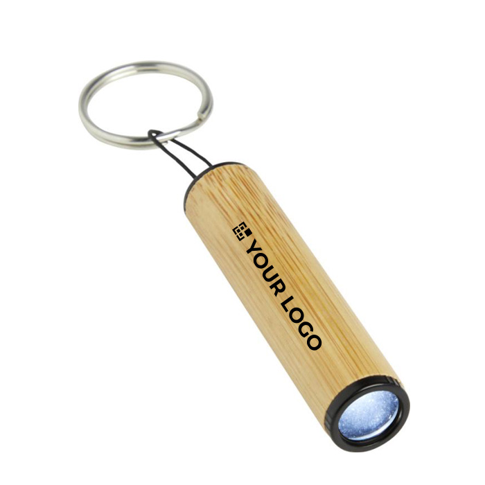 Porta-chaves lanterna personalizado de bambu cilíndrico BambooLight