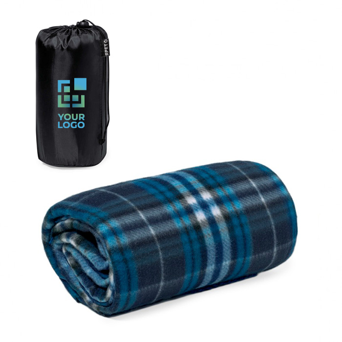 Manta promocional polar de rPET com bolsa de 180 g/m2 Gstaad