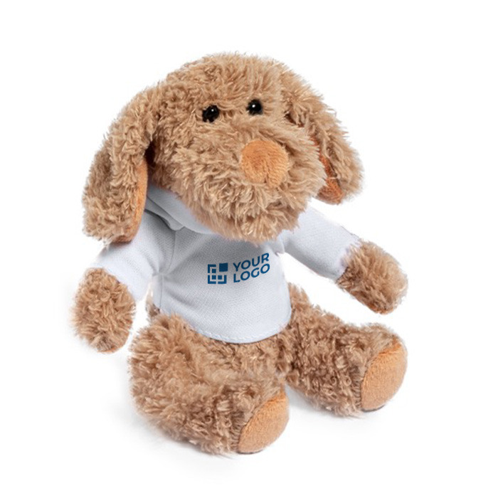 Peluche em forma de coelho com camisola branca personalizável