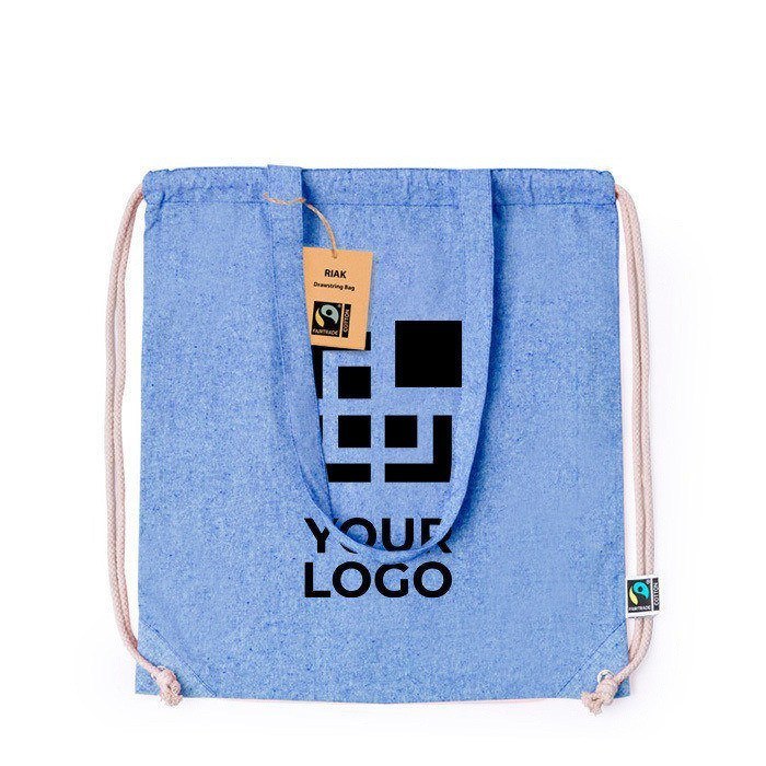 Saco/mochila de cordão 2 em 1 de algodão Fairtrade 140 g/m2