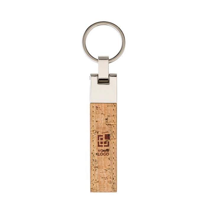 Elegante porta-chaves personalizado de cortiça com metal Cork