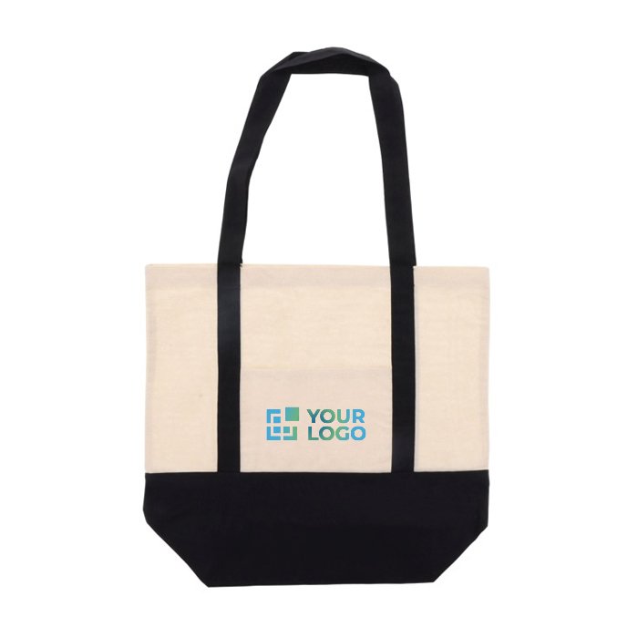 Saco de algodão com detalhe de cor na base e nas asas 140 g/m2