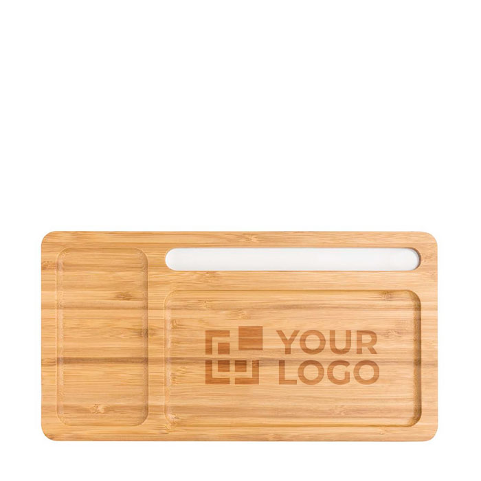 Conjunto de mesa de bambu com carregador sem fio Bamboo Tidy