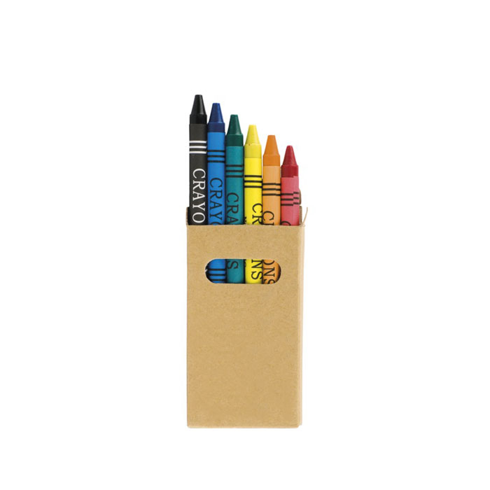 Caixa de cartão personalizada com 6 lápis de cera