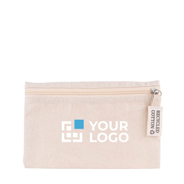 Nécessaire com logotipo em algodão reciclado 220 g/m2 Cotton Recycled