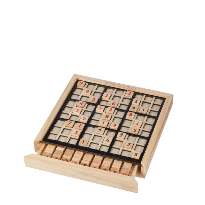 Jogo sudoku de madeira com 99 fichas para brinde empresarial