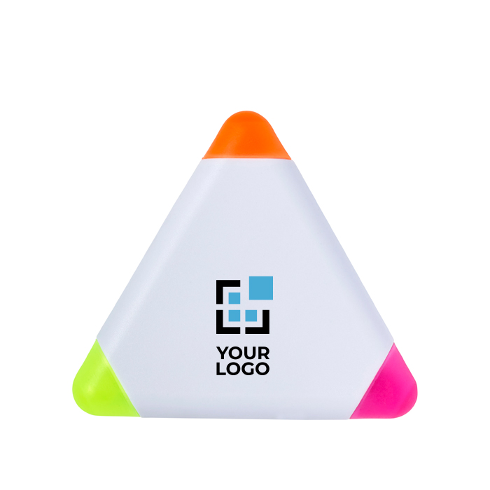 3 marca-textos fluorescentes num triângulo de plástico Triangle