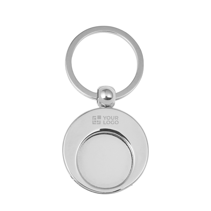 Porta-chaves de metal redondo, ficha para carrinho das compras KeyCoin