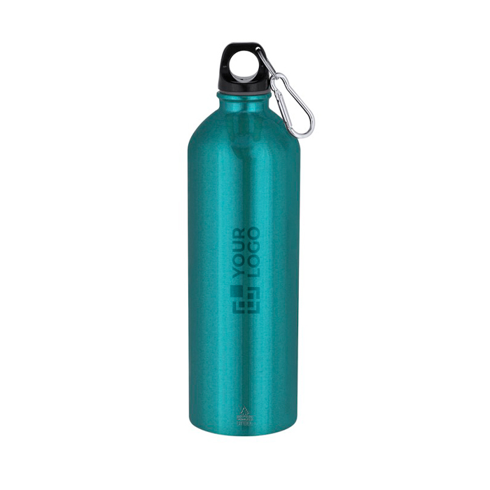 Garrafa de alumínio grande com mosquetão na tampa 800 ml