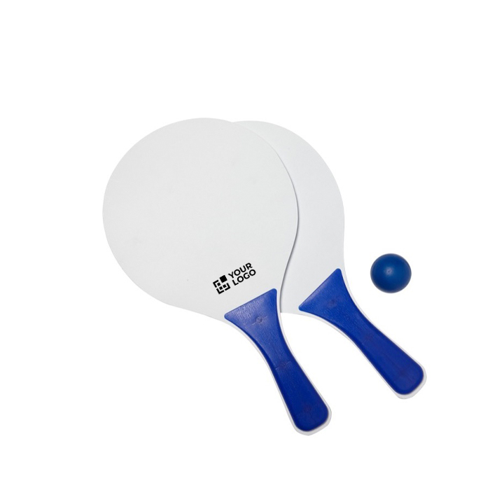Conjunto publicitário de raquetes com bola Set Ténis de Praia Strand cor azul vista principal