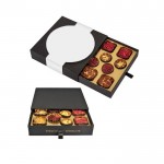 Caixa 12 chocolates premium, papel de forma, 4 sabores cor preto segunda vista